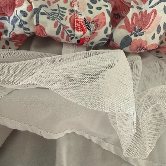 EUC Nannette Kids red, white, & blue floral dress w/ petticoat, zipper, tie. 2T. - Picture 8 of 8